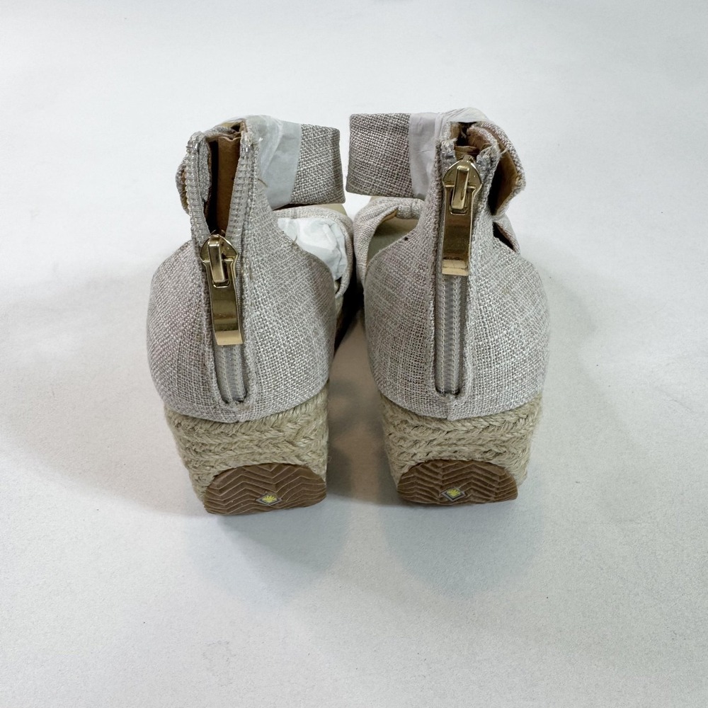 Volatile Mirasol Wedge Shoes Womens Size 8 Beige Espadrille Platform Ankle Strap - Picture 2 of 10
